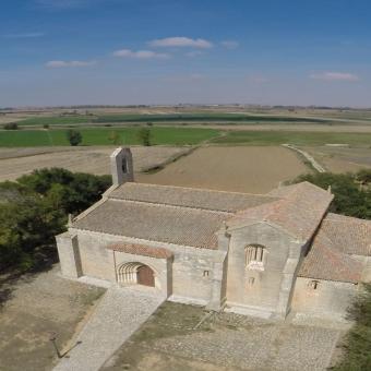 Ermita de Nuestra Señora de las Fuentes a vista de pájaro, Amusco Ermita de Nuestra Señora de las Fuentes