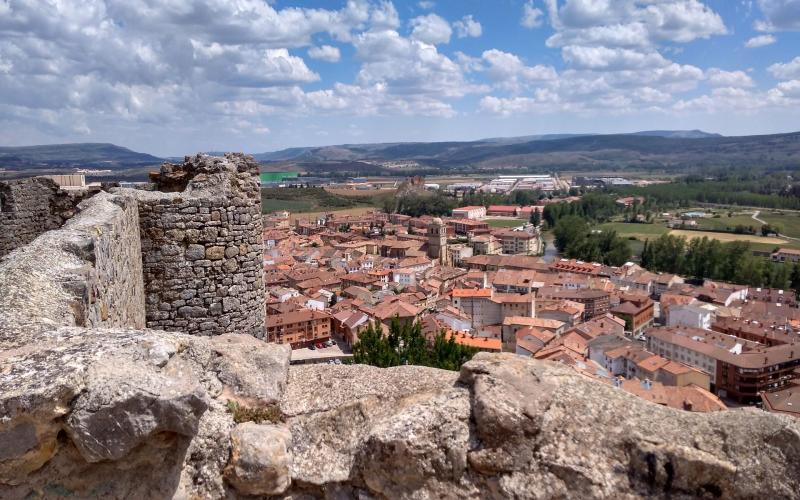 Vista aérea de Aguilar desde el Castillo